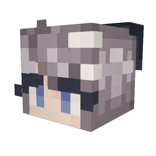 Asah1_Dry Minecraft avatar head, 3D render