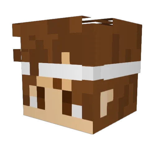 AsahiLive Minecraft avatar head, 3D render