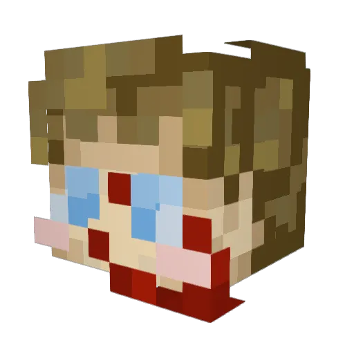 AsahiTsuki Minecraft avatar head, 3D render