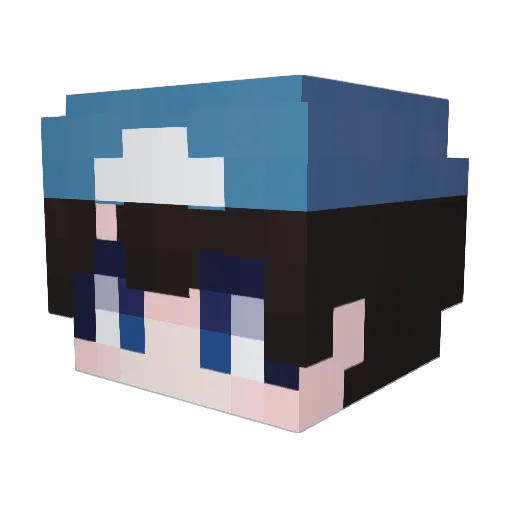 Asahi_1 Minecraft avatar head, 3D render