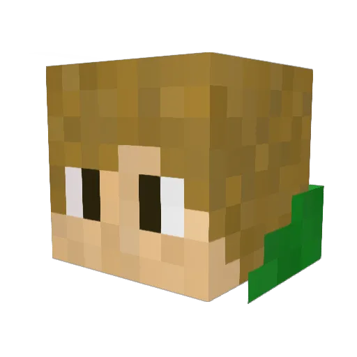 Asalck Minecraft avatar head, 3D render