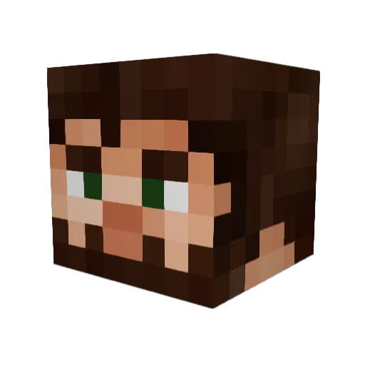 Asalender Minecraft avatar head, 3D render