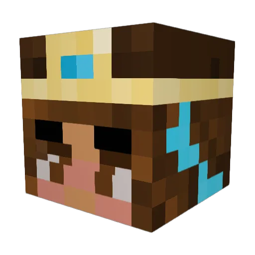 Asalienn Minecraft avatar head, 3D render