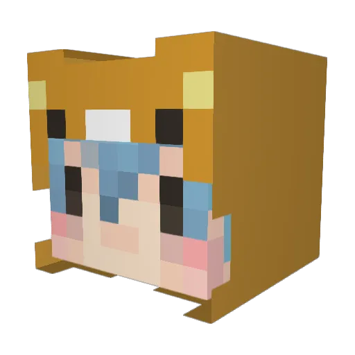 AsamaSuian Minecraft avatar head, 3D render