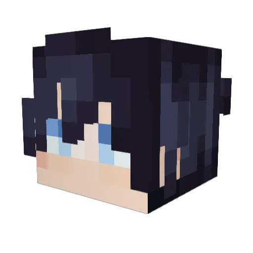 Asanaby Minecraft avatar head, 3D render