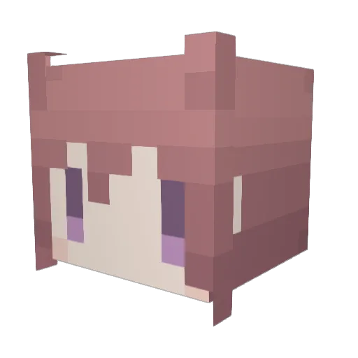 AsanoHanako Minecraft avatar head, 3D render