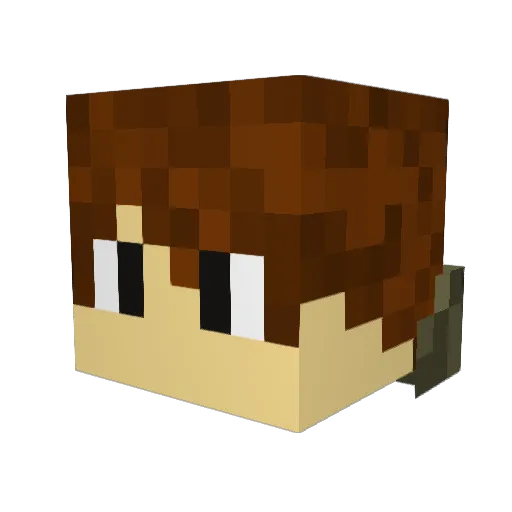 Asaper Minecraft avatar head, 3D render