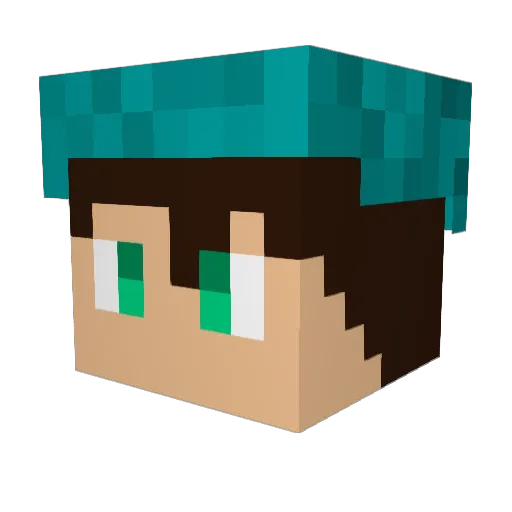 Asawesomas Minecraft avatar head, 3D render