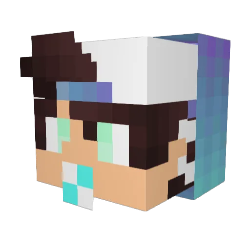 Asc90 Minecraft avatar head, 3D render