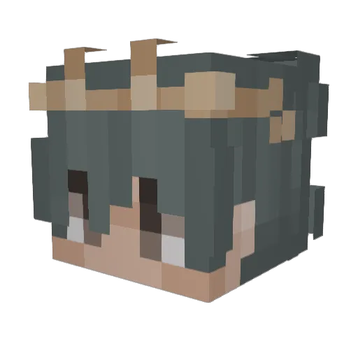 Asceticc Minecraft avatar head, 3D render