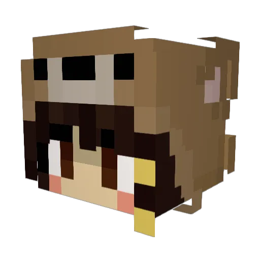 Asciz Minecraft avatar head, 3D render