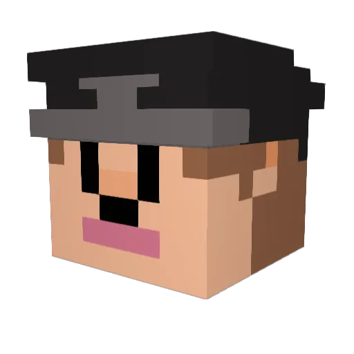 Asckaban Minecraft avatar head, 3D render