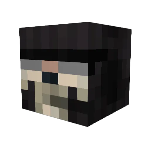 Asclento Minecraft avatar head, 3D render