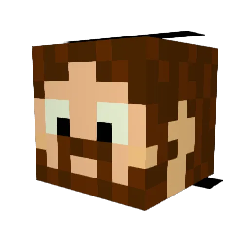 Asdorve Minecraft avatar head, 3D render