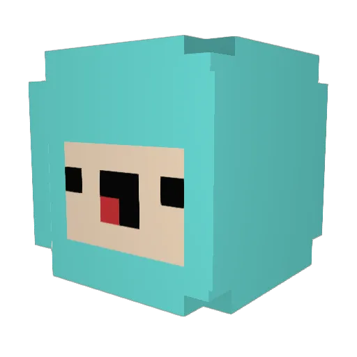 Asdru Minecraft avatar head, 3D render