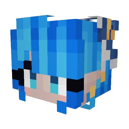 AsenaOcean Minecraft avatar head, 3D render