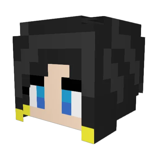 Aseotic Minecraft avatar head, 3D render