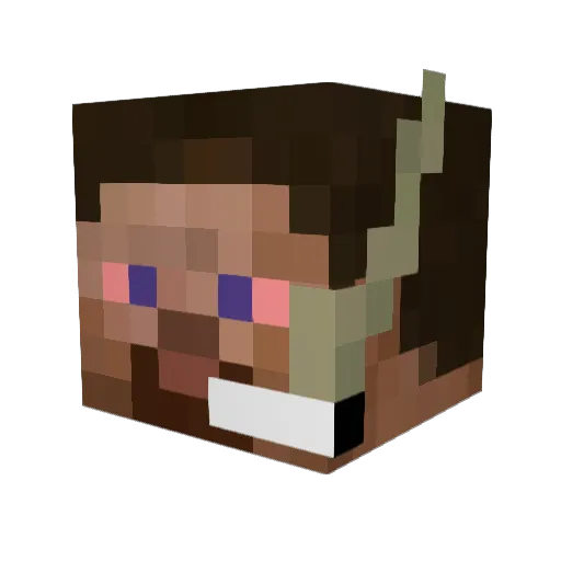 Asfades Minecraft avatar head, 3D render