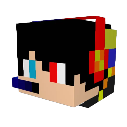 Asgardine Minecraft avatar head, 3D render