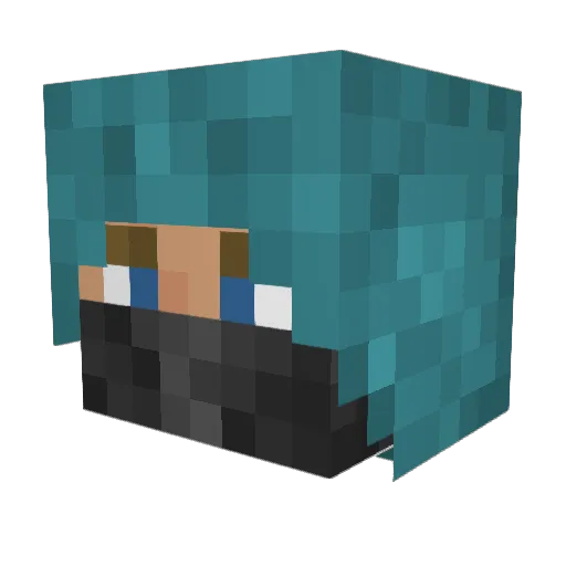 Ash1sh Minecraft avatar head, 3D render