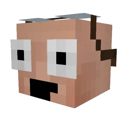 Ash22Ash Minecraft avatar head, 3D render