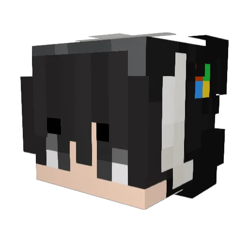 AshCleft Minecraft avatar head, 3D render