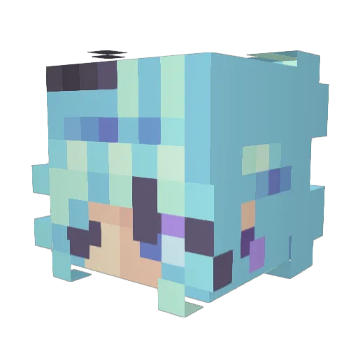AshCoco Minecraft avatar head, 3D render
