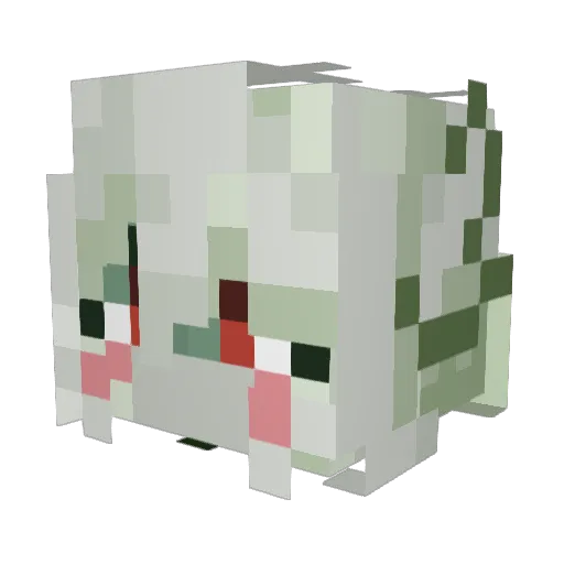 AshNaomi Minecraft avatar head, 3D render