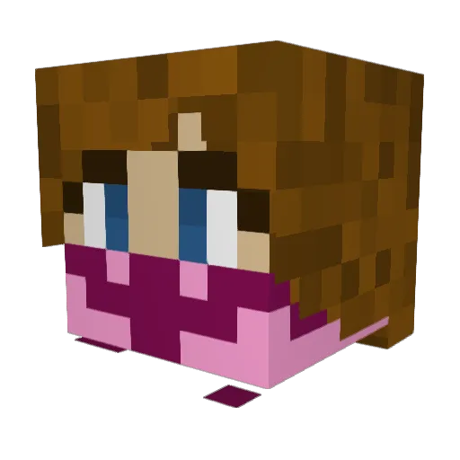 AshPumpkin Minecraft avatar head, 3D render