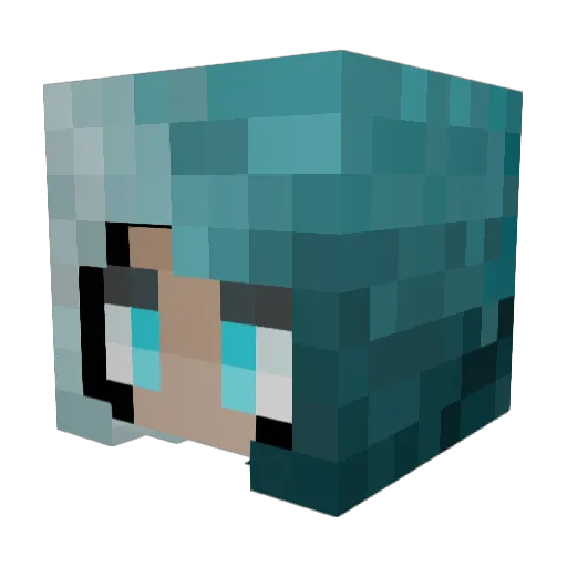 AshRainFire Minecraft avatar head, 3D render