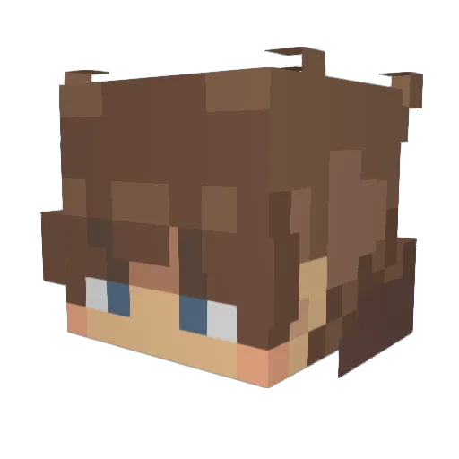 AshVJ Minecraft avatar head, 3D render