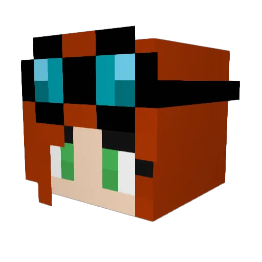 AshValen Minecraft avatar head, 3D render