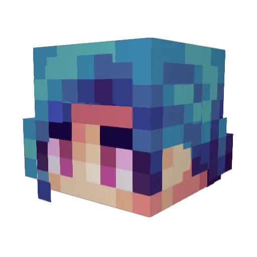 AshWren Minecraft avatar head, 3D render