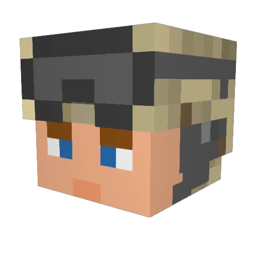 Ash_2833 Minecraft avatar head, 3D render