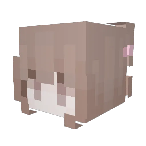Ash_Meoww Minecraft avatar head, 3D render