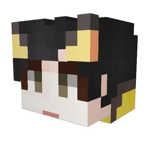 Asha_05 Minecraft avatar head, 3D render