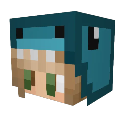 AshamedPlank Minecraft avatar head, 3D render