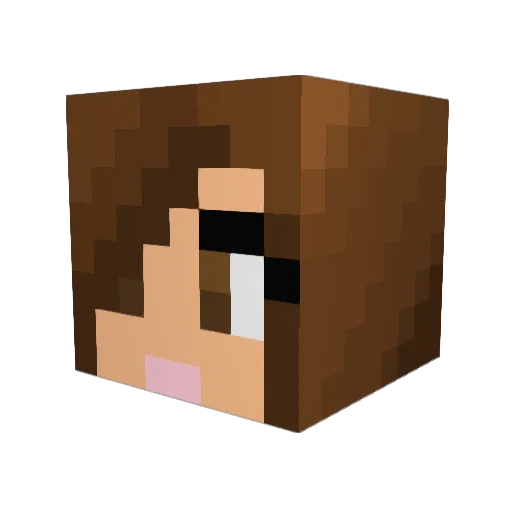 Ashameg Minecraft avatar head, 3D render