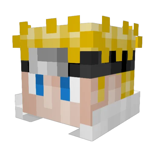 Ashanz Minecraft avatar head, 3D render