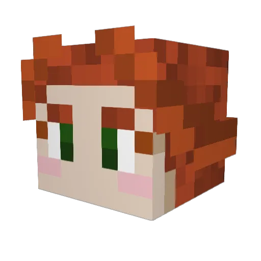 Ashastie Minecraft avatar head, 3D render