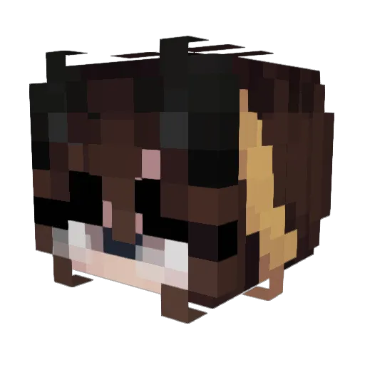 Ashdelicious Minecraft avatar head, 3D render