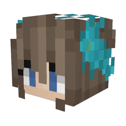 Ashdet Minecraft avatar head, 3D render