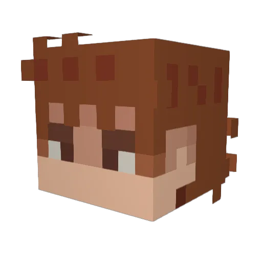 AsheKat Minecraft avatar head, 3D render