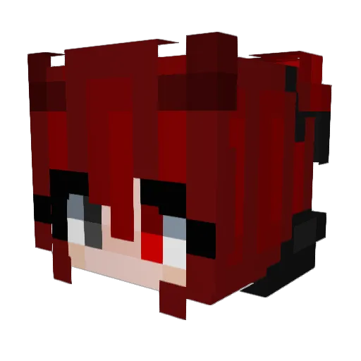AsheeOF Minecraft avatar head, 3D render