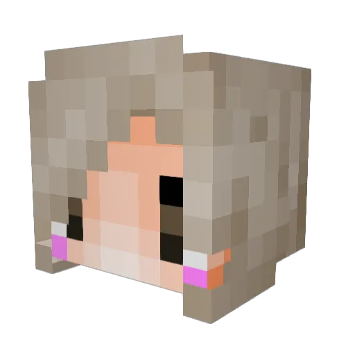 Ashelia Minecraft avatar head, 3D render