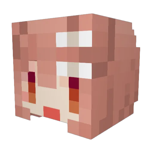 Ashellia Minecraft avatar head, 3D render