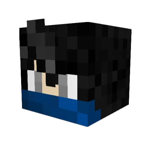 Ashelodd Minecraft avatar head, 3D render