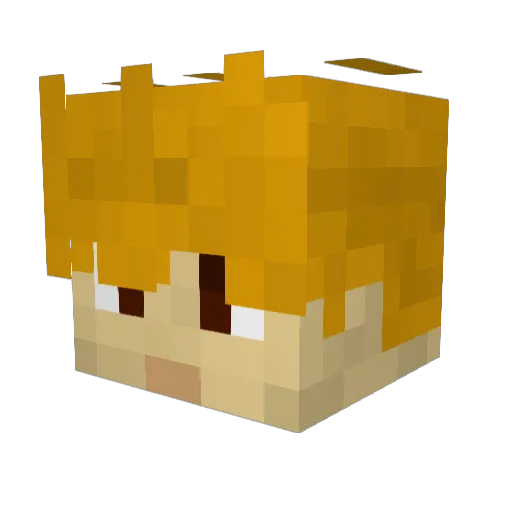 Ashened Minecraft avatar head, 3D render