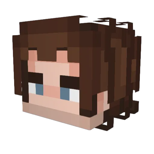 AsherAB Minecraft avatar head, 3D render