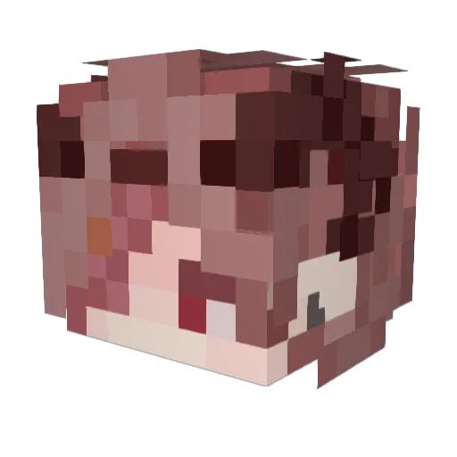 AsherFace Minecraft avatar head, 3D render